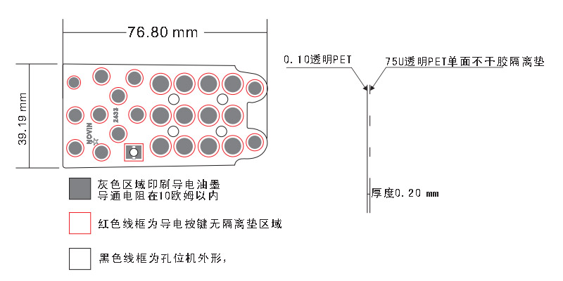 SD-YTM001碳膜開(kāi)關(guān)，透明雙層碳膜按鍵，電話(huà)機(jī)碳膜開(kāi)關(guān)貼紙